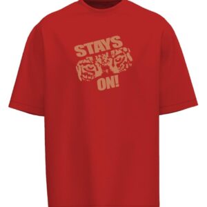 Red Primal Tee – “STAYS ON”